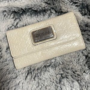 GUESS Cream Embossed Leather Wallet